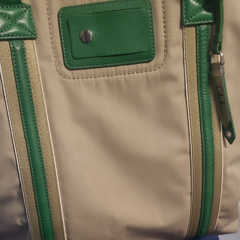 Cole Haan Green and Tan Bag